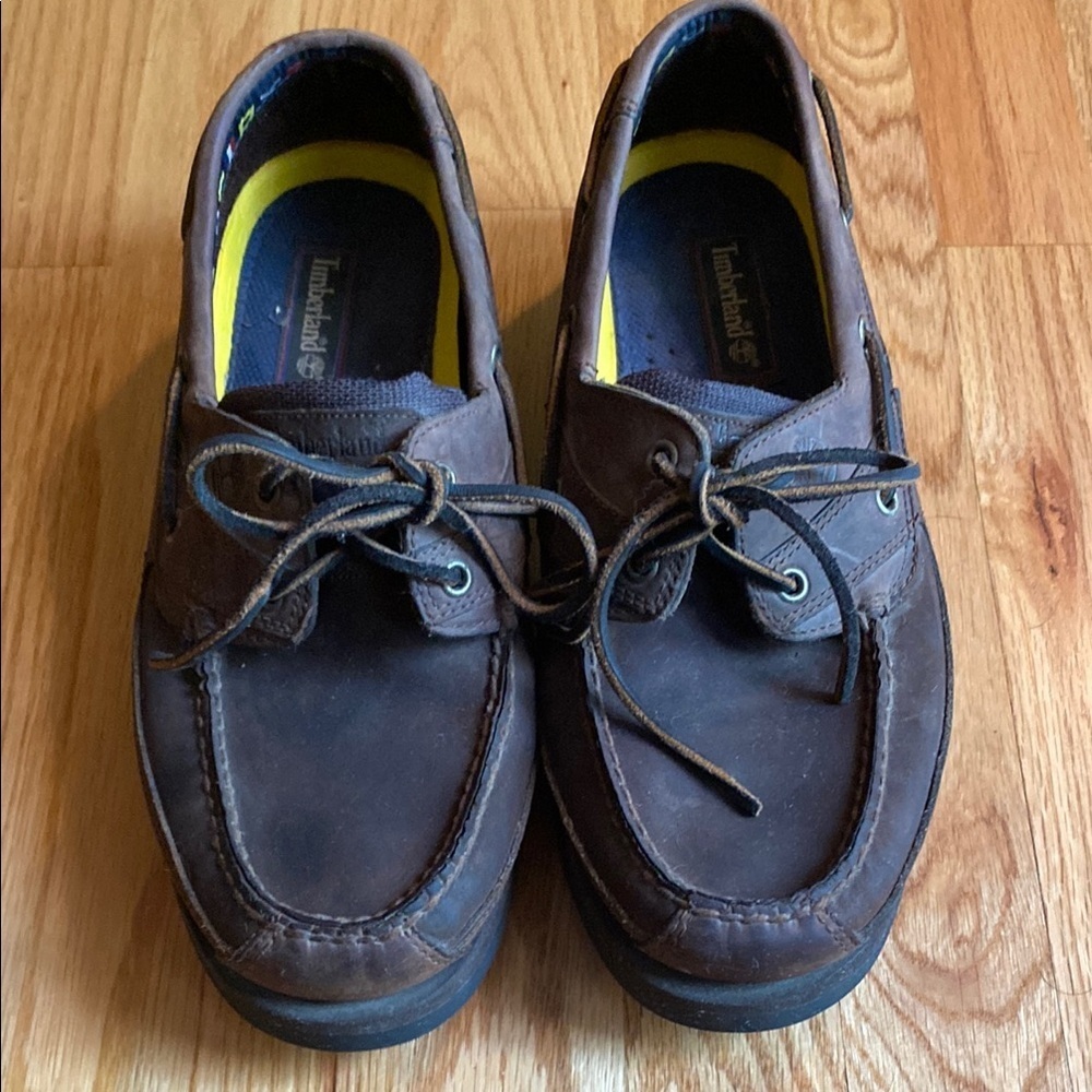 Timberland Men's Rich Brown Leather Boat Shoes - Picture 3 of 6
